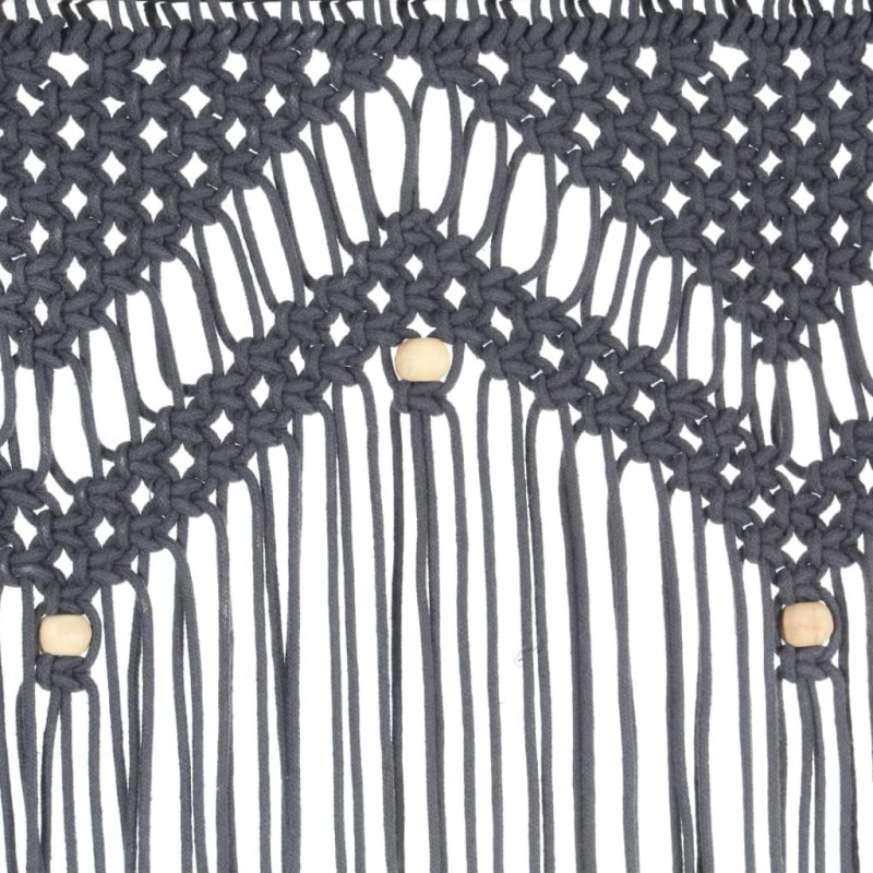 Zasłona z makramy, antracyt, 140 x 240 cm, bawełna