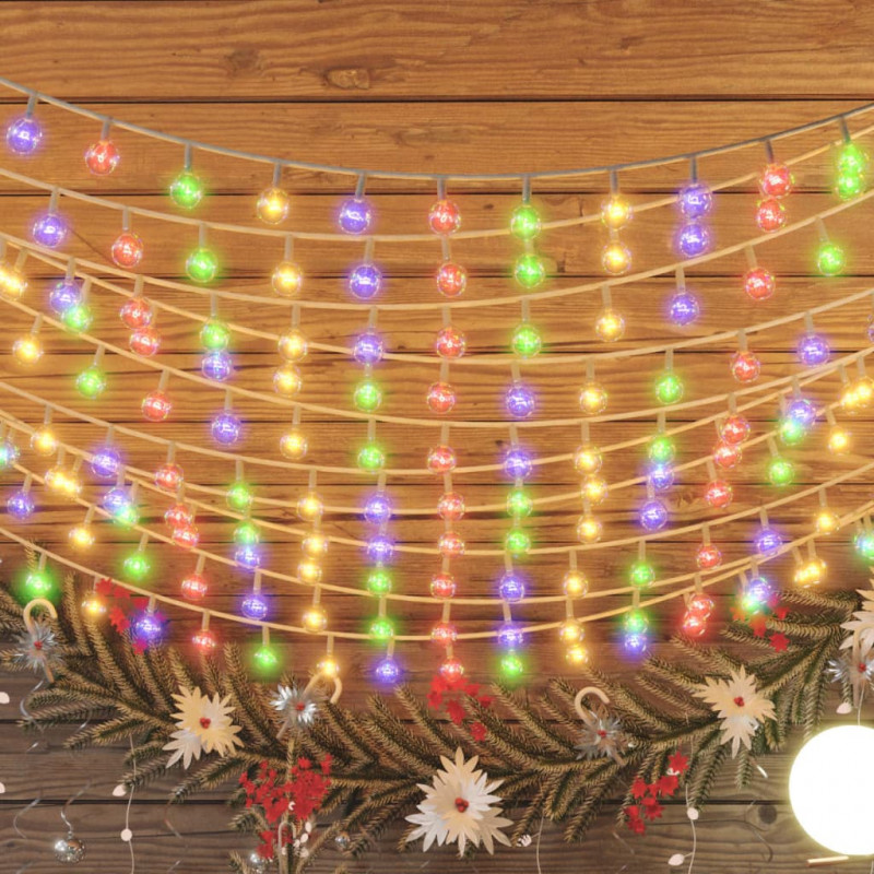 Lampki świąteczne, 20 m, 200 kolorowych diod LED, 8 funkcji