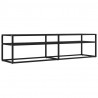 Szafka pod TV, czarny marmur, 160x40x40,5 cm, szkło hartowane