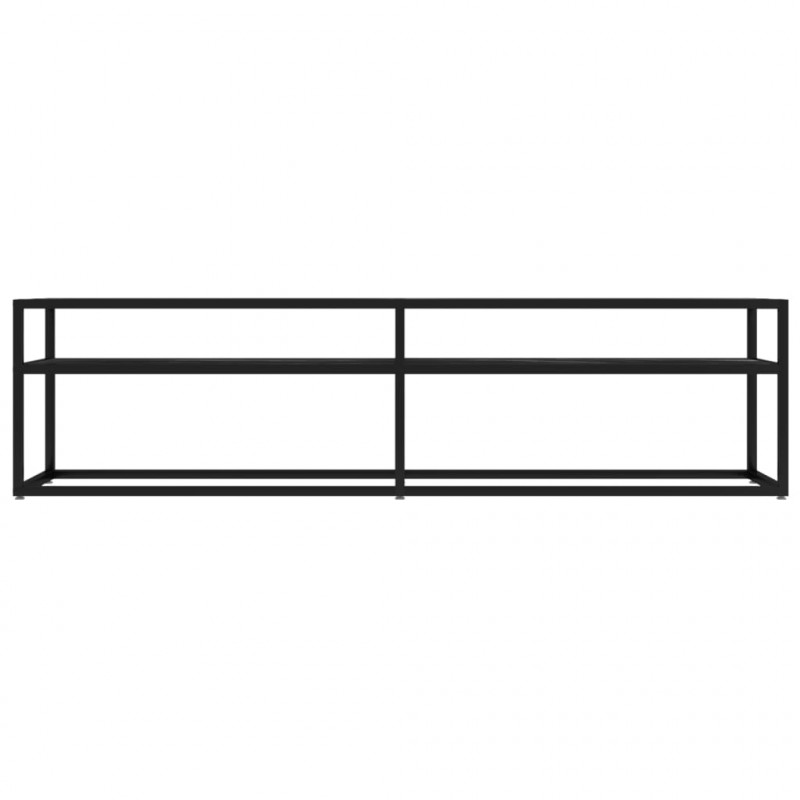 Szafka pod TV, czarny marmur, 160x40x40,5 cm, szkło hartowane