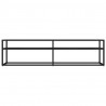 Szafka pod TV, czarny marmur, 160x40x40,5 cm, szkło hartowane