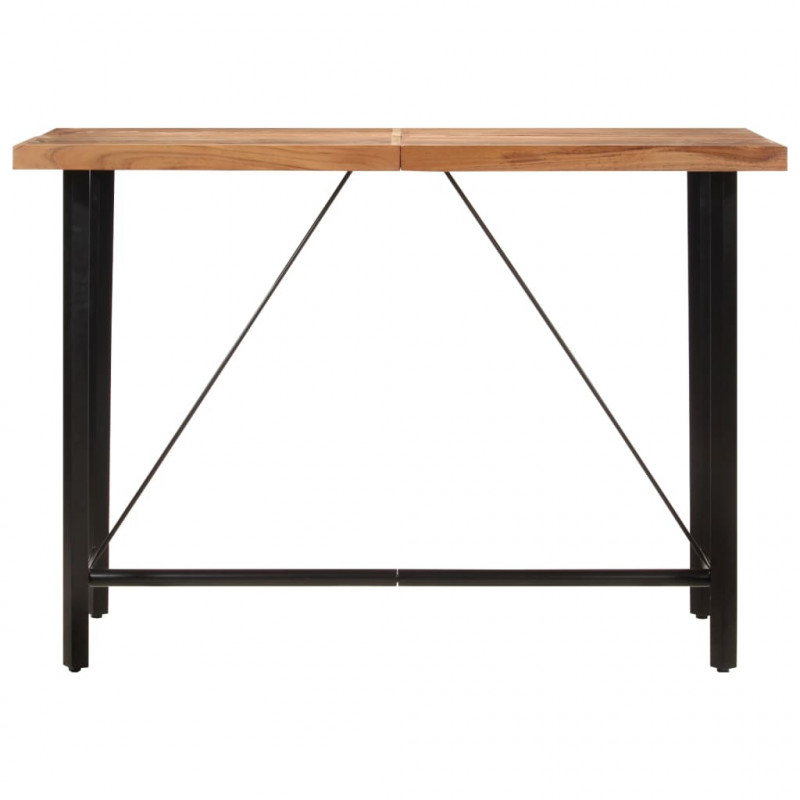 Stolik barowy, 150x70x107 cm, lite drewno akacjowe i żelazo