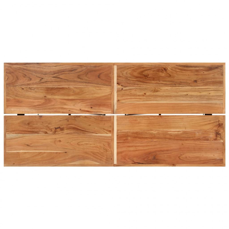 Stolik barowy, 150x70x107 cm, lite drewno akacjowe i żelazo
