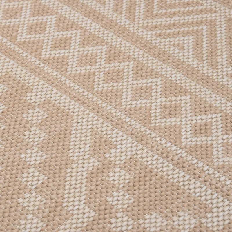 Dywan zewnętrzny o płaskim splocie, 80x250 cm, brązowe pasy