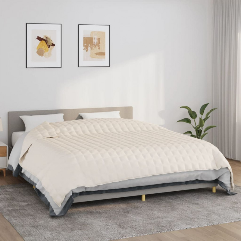Koc obciążeniowy, kremowy, 220x260 cm, 15 kg, tkanina