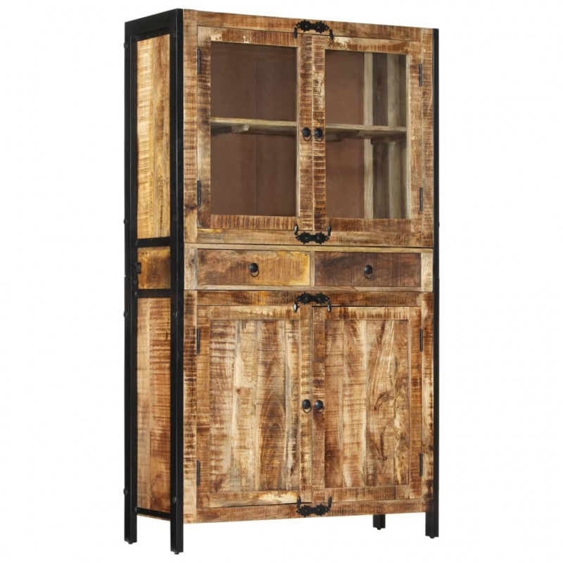 Kredens, 100x40x175 cm, surowe drewno mango