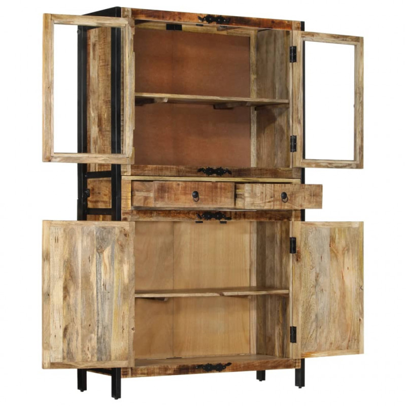 Kredens, 100x40x175 cm, surowe drewno mango