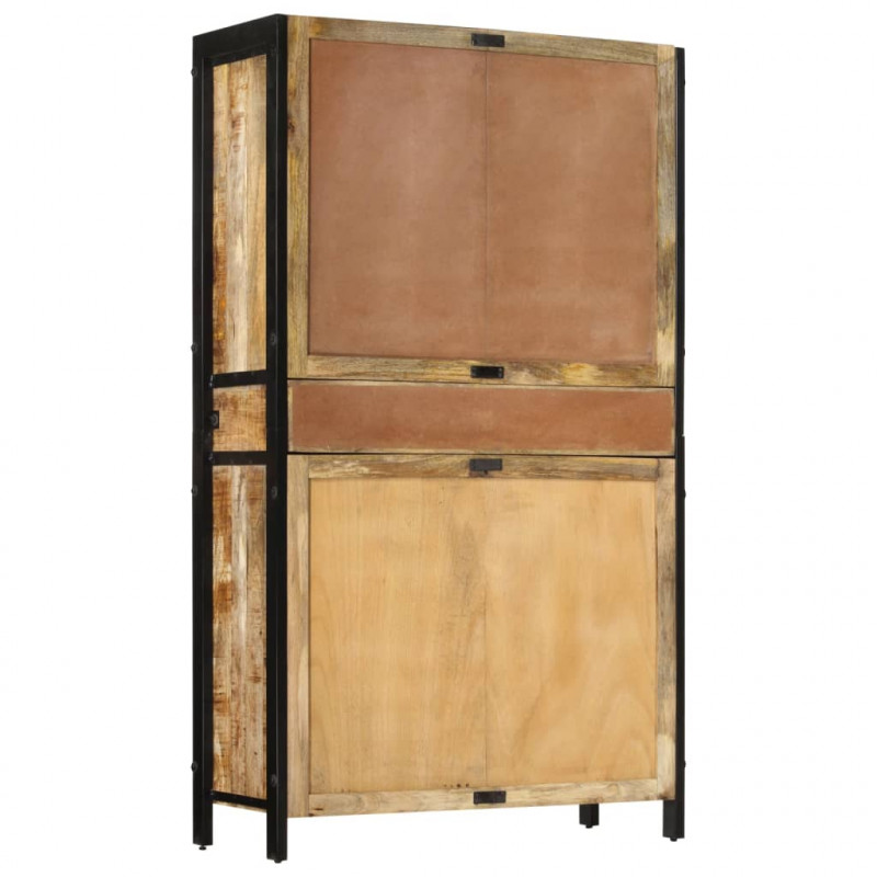 Kredens, 100x40x175 cm, surowe drewno mango