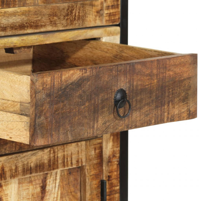Kredens, 100x40x175 cm, surowe drewno mango
