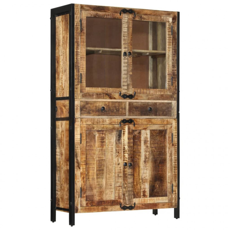 Kredens, 100x40x175 cm, surowe drewno mango