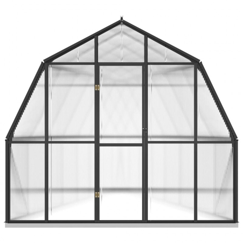 Szklarnia z ramą podstawy, antracytowa, 12,63 m², aluminiowa