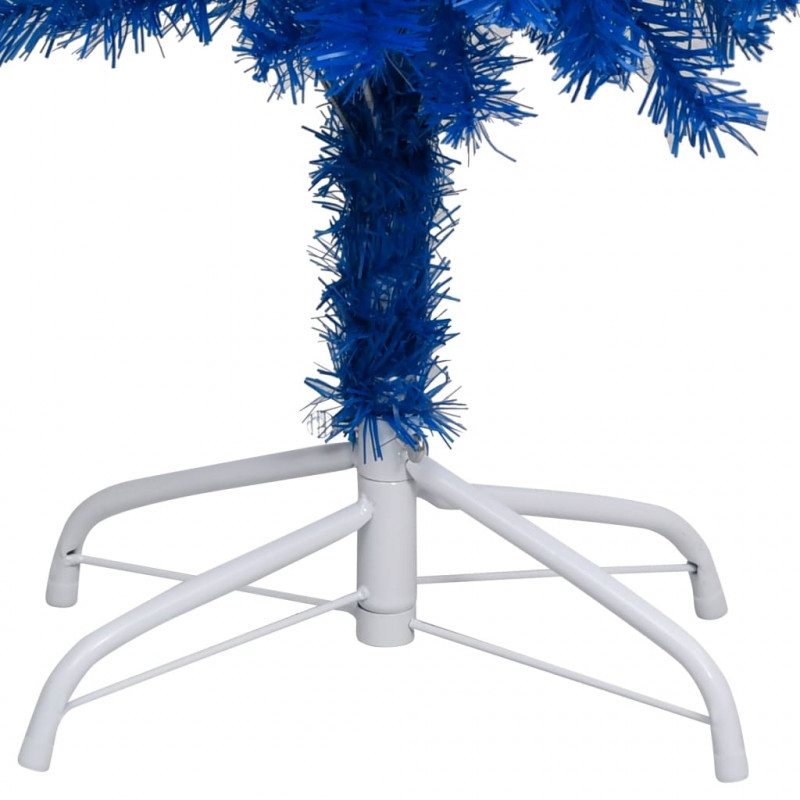 Sztuczna choinka z lampkami i bombkami, niebieska, 150 cm, PVC