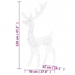 Akrylowe renifery ozdobne, 2 szt., 120 cm, zimna biel