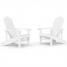 Krzesła ogrodowe Adirondack, 2 szt., HDPE, białe