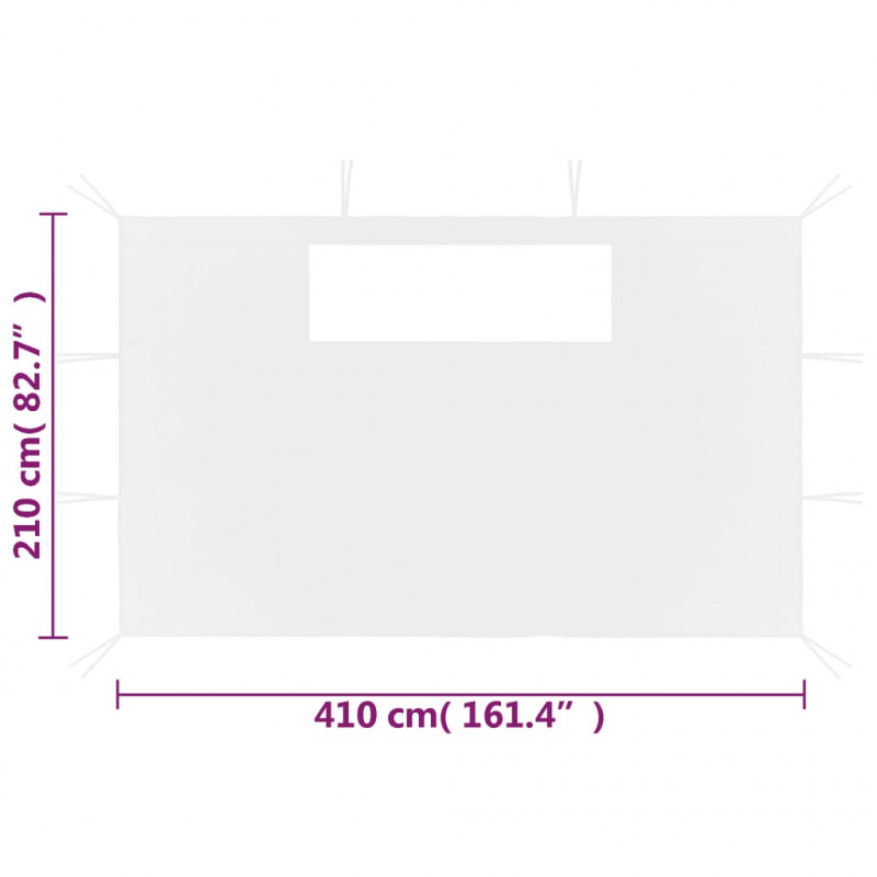 Ścianki do altany, z oknami, 2 szt., białe