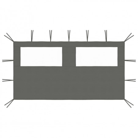 Ścianka z oknami do altany, 4x2 m, antracytowa