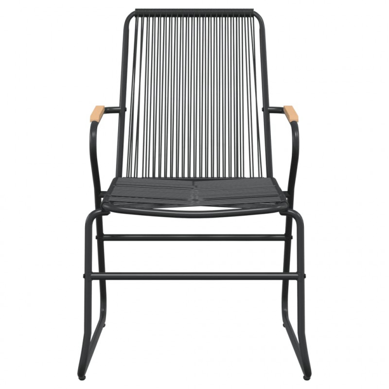 5-częściowy zestaw mebli ogrodowych, czarny, rattan PVC