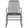 5-częściowy zestaw mebli ogrodowych, czarny, rattan PVC