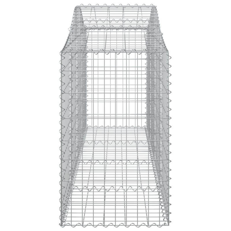 Kosze gabionowe, 2 szt, 200x50x80/100 cm, galwanizowane żelazo