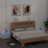 Szafki nocne z LED, 2 szt., białe z połyskiem, 60x35x40 cm