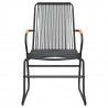 5-częściowy zestaw mebli ogrodowych, czarny, rattan PVC