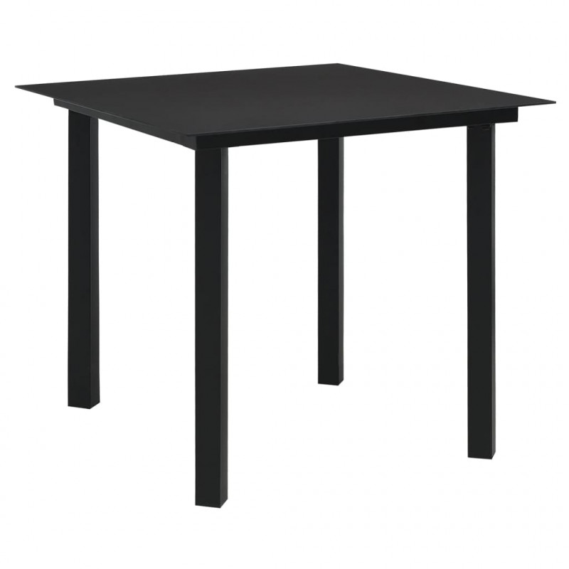 5-częściowy zestaw mebli ogrodowych, czarny, rattan PVC