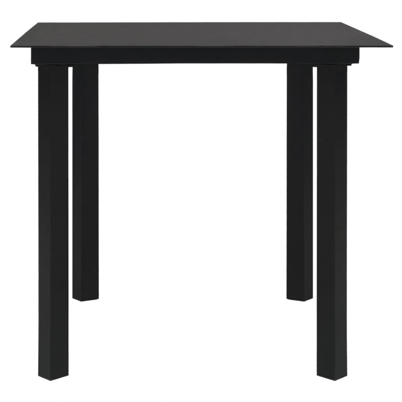 5-częściowy zestaw mebli ogrodowych, czarny, rattan PVC