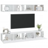 Szafki ścienne pod TV, 4 szt., białe, 100x30x30 cm