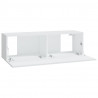 Szafki ścienne pod TV, 4 szt., białe, 100x30x30 cm