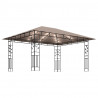 Altana z moskitierą i sznurem lampek LED, 4x3x2,73 cm, taupe