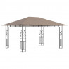 Altana z moskitierą i sznurem lampek LED, 4x3x2,73 cm, taupe