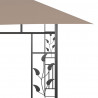 Altana z moskitierą i sznurem lampek LED, 4x3x2,73 cm, taupe