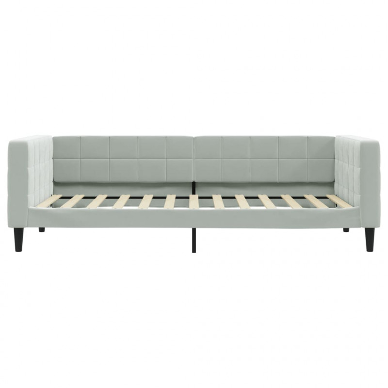 Sofa z materacem do spania, jasnoszara, 100x200 cm, aksamit