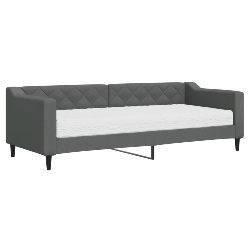 Sofa z materacem do spania, ciemnoszara, 80x200 cm, tkanina