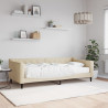 Sofa z materacem do spania, kremowa, 90x200 cm, tkanina