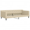 Sofa z materacem do spania, kremowa, 90x200 cm, tkanina