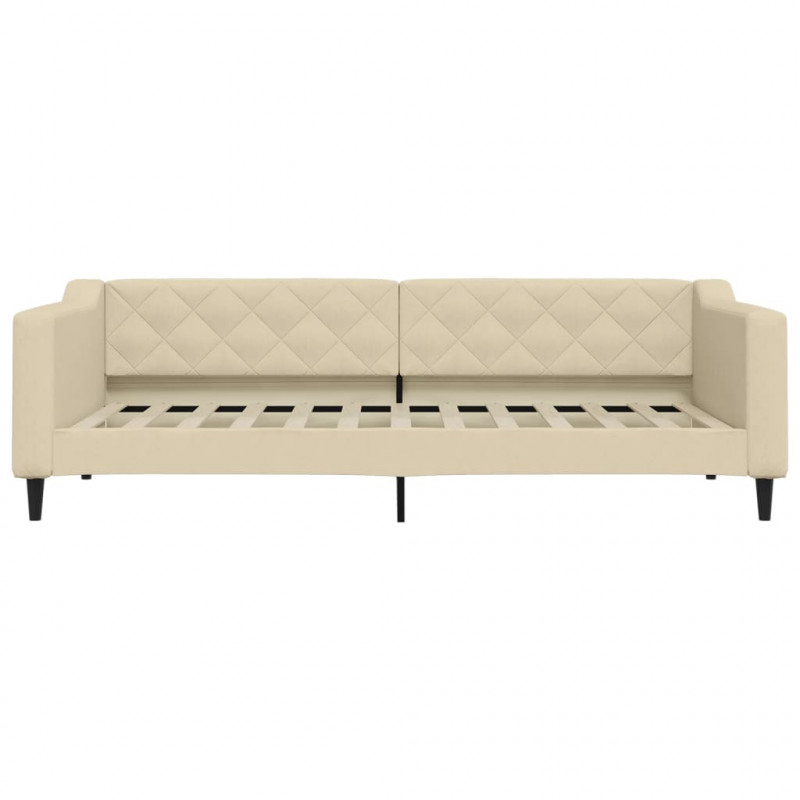 Sofa z materacem do spania, kremowa, 90x200 cm, tkanina