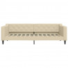 Sofa z materacem do spania, kremowa, 90x200 cm, tkanina