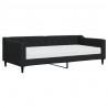 Sofa z materacem do spania, czarna, 90x200 cm, tkanina
