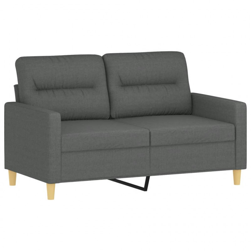 Sofa 2-osobowa, ciemnoszara, 120 cm, tapicerowana tkaniną