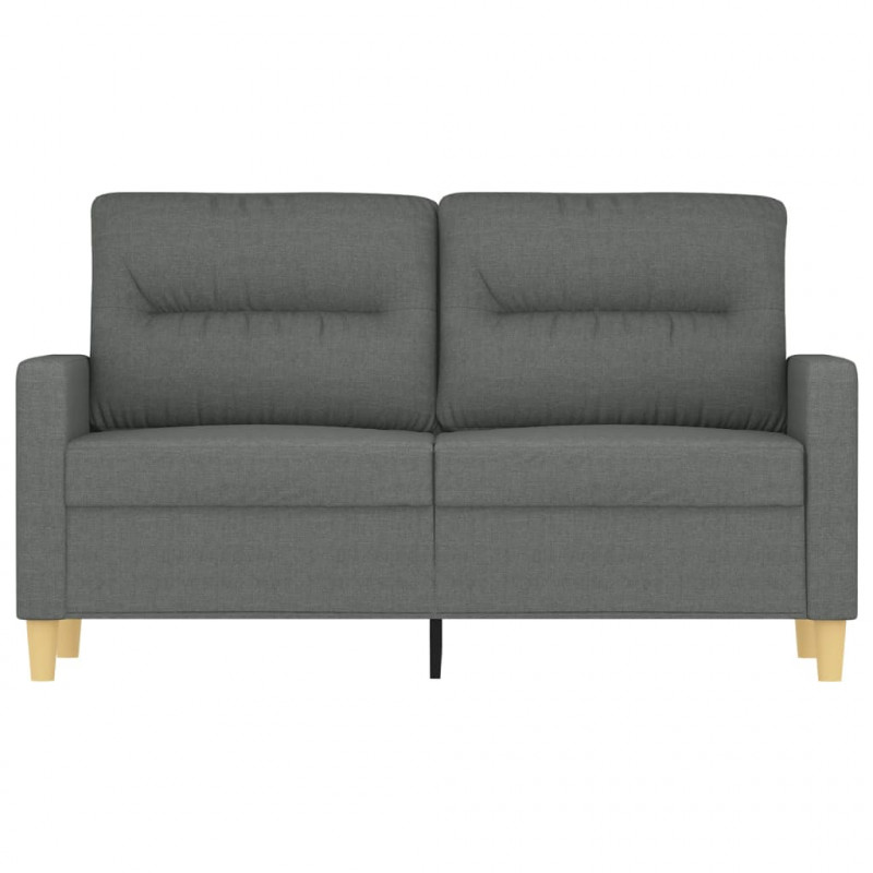 Sofa 2-osobowa, ciemnoszara, 120 cm, tapicerowana tkaniną