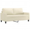 2-osobowa sofa, kremowy, 140 cm, sztuczna skóra