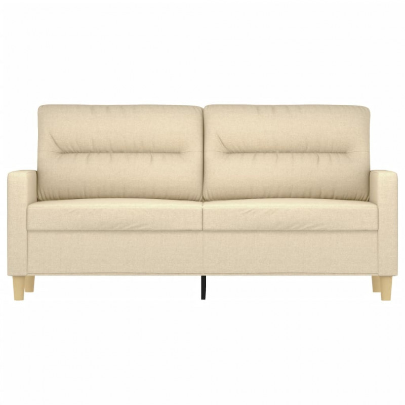 2-osobowa sofa, kremowa, 140 cm, tapicerowana tkaniną