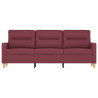 Sofa 3-osobowa, winna czerwień, 180 cm,tapicerowana tkaniną