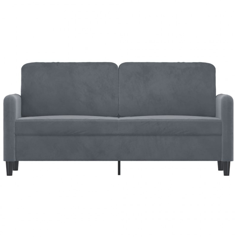 Sofa 2-osobowa, ciemnoszary, 140 cm, tapicerowana aksamitem