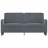 Sofa 2-osobowa, ciemnoszary, 140 cm, tapicerowana aksamitem