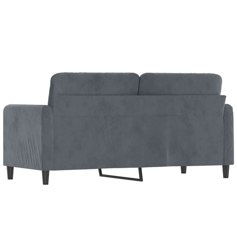 Sofa 2-osobowa, ciemnoszary, 140 cm, tapicerowana aksamitem