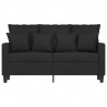 Sofa 2-osobowa, czarna, 120 cm, tapicerowana tkaniną