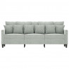 Sofa 3-osobowa, jasnoszara, 180 cm, tapicerowana aksamitem