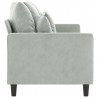Sofa 3-osobowa, jasnoszara, 180 cm, tapicerowana aksamitem